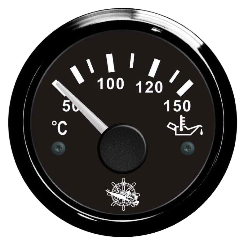 [EU27.320.09] Osculati oil temperature gauge 50/150° black/black