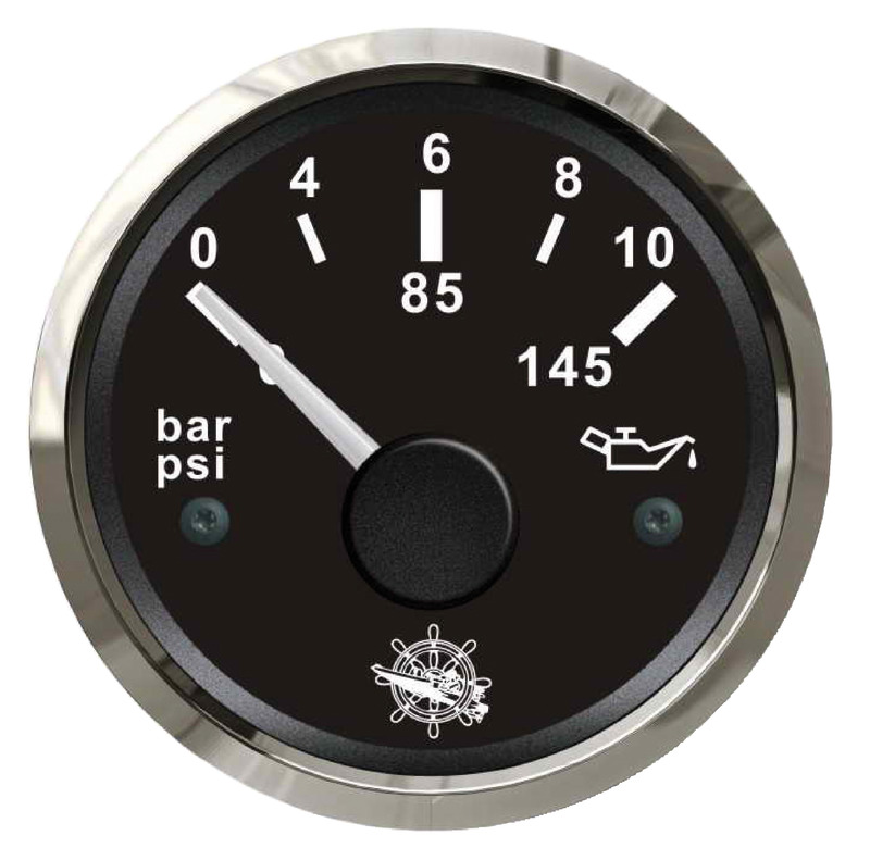[EU27.321.11] Osculati oil pressure indicator 0/10 bar black/glossy