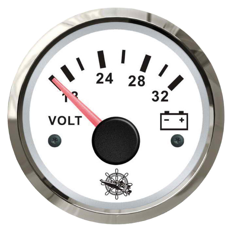 [EU27.322.15] Osculati voltmeter 18/32V white/glossy