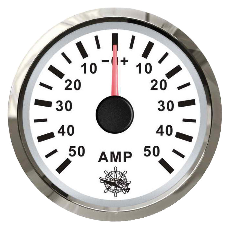 [EU27.322.23] Osculati ammeter w/shunt 50A white/glossy