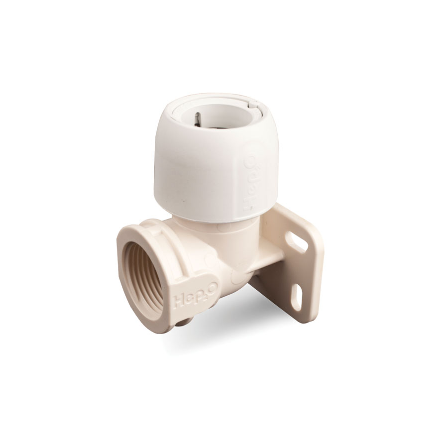 [HX6/22W] Hep2O Wall Plate Elbow White 22x3/4
